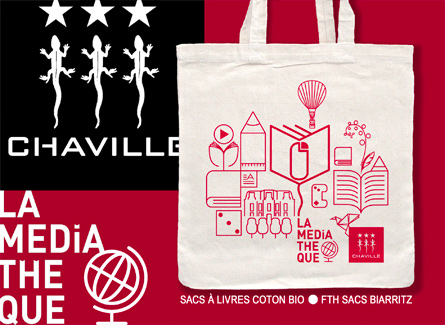 Sacs publicitaires coton bio personnalisés bilbliothèques